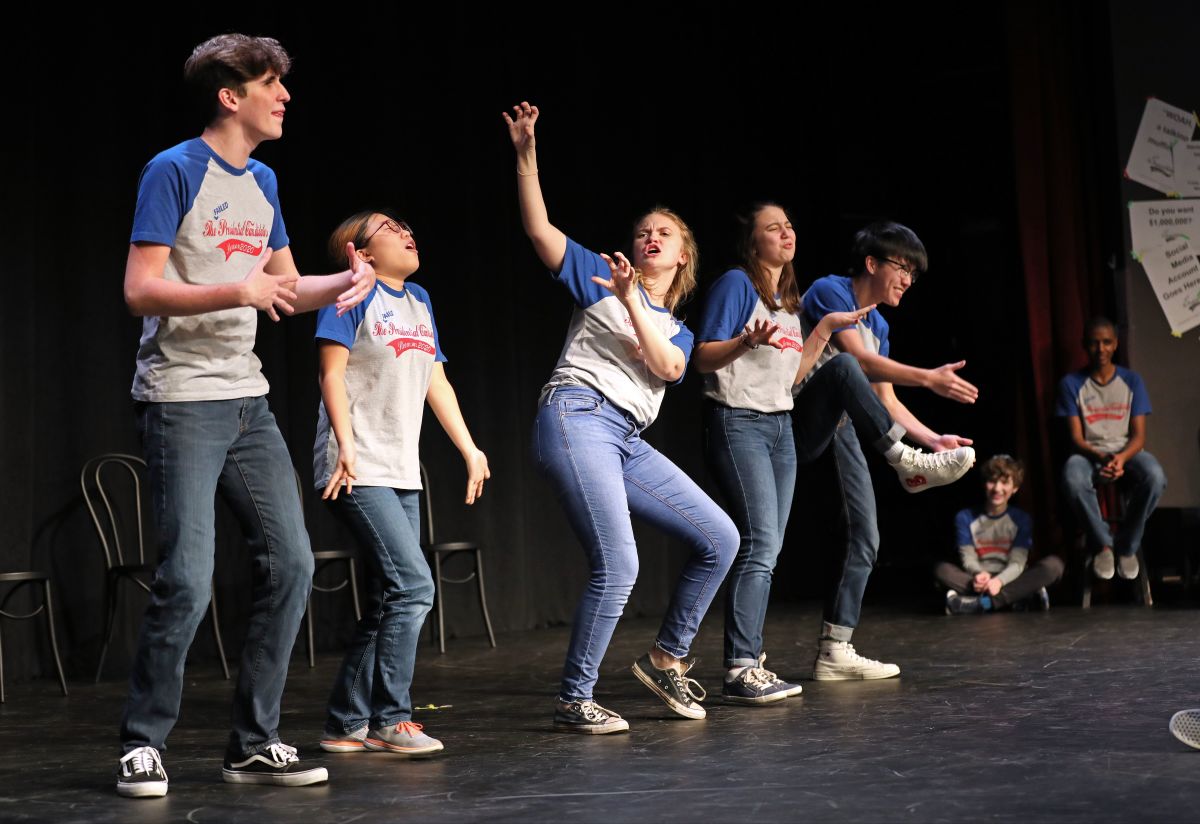 Improv activities such as the one depicted above at Stevenson High School in Lincolnshire, Illinois were done during the Improv Team competitions.