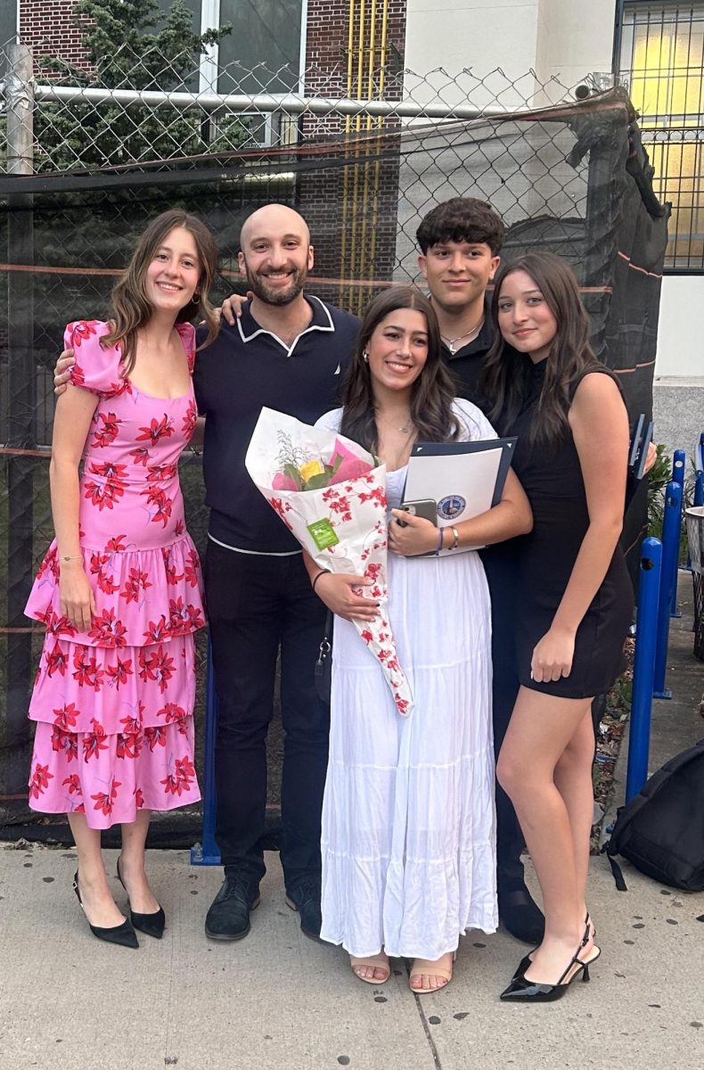 From left to right: Masha Olkhina, Mr. Hajjar, Madison Payne, Massimo Sapio, Ava Milo