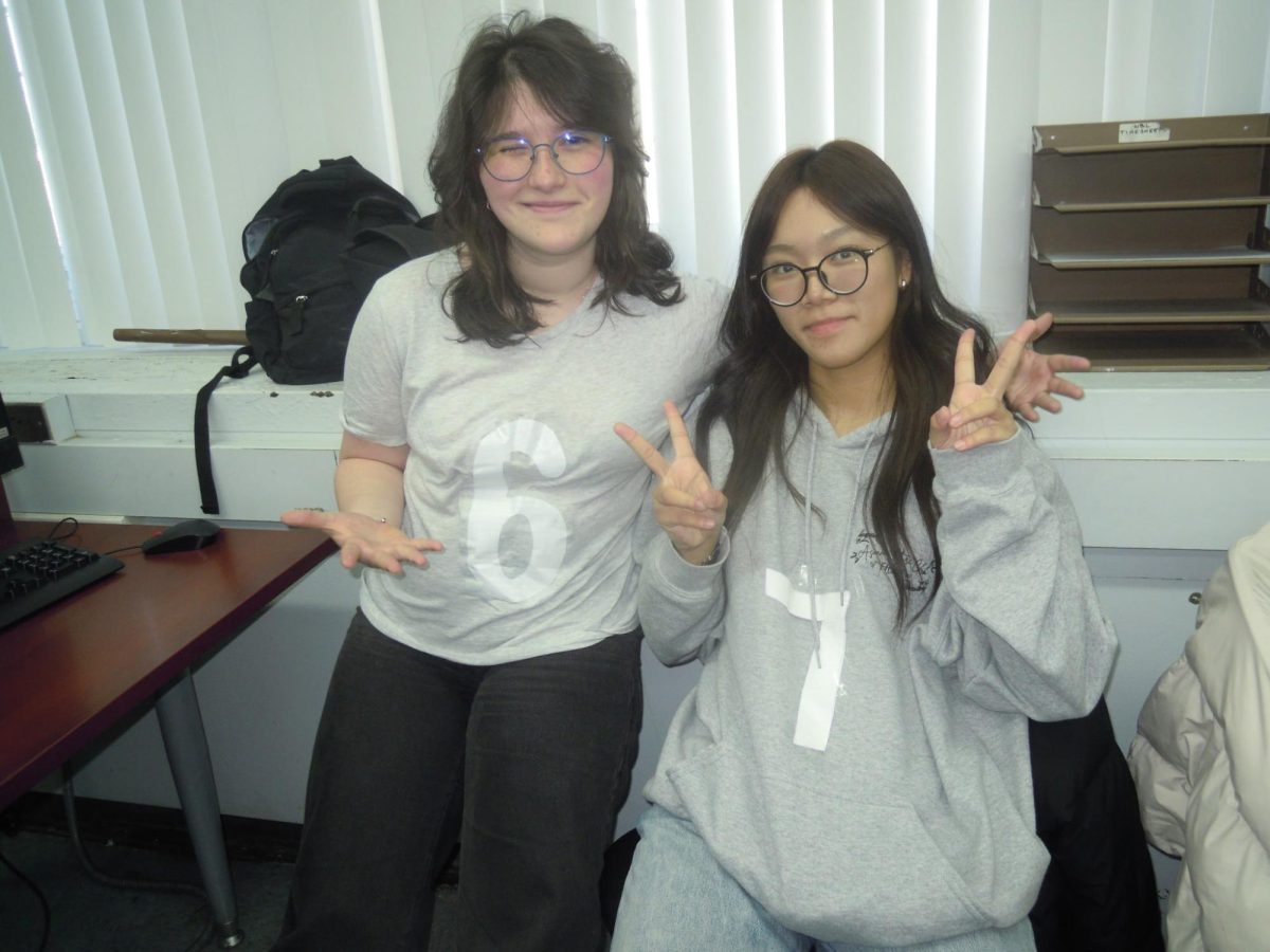Vida Greyser (left) and Nianyu Zheng (right) pose for 67 Day.